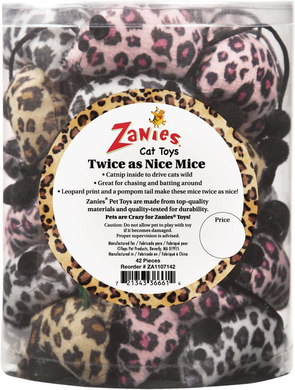 Zanies ZA11071 42-Piece Twice as Nice Mice Canister Set Toy 42