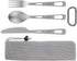 OUTXE Titanium Flatware Knife Fork Spoon Set, Lightweight Ti Camping Utility Cutlery Set with Carrying Bag for