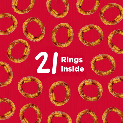 Country 21 Count Kitchen Rawhide Free Beef Rings Dog Chews, Made with Real Beef, Highly Digestible, Gluten Free
