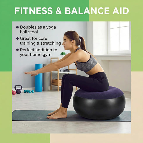 Inflatable Ottoman, Portable Outdoor Camping Chair for Adults Foldable Soft and Elastic, Watertight Round Stool