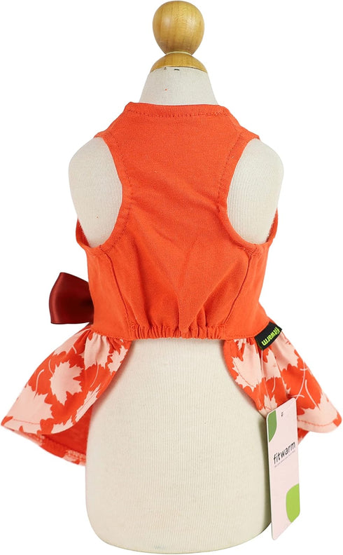 Fitwarm Thanksgiving Sweeter Than Pumpkin Pie Dog Dress 100% Cotton Puppy Costumes Pet Clothes Holiday Girl One-Piece Doggy Outfits Tank Top Vest Dresses Cat Apparel Orange Medium
