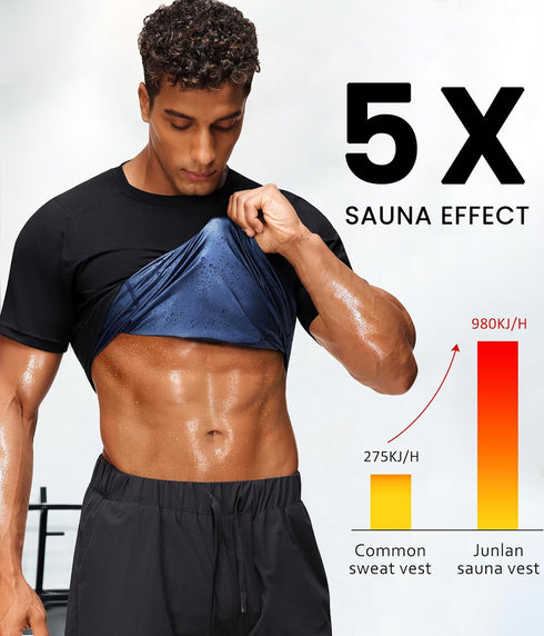Men's Sauna Vest - Waist Trainer Gym Top for Running & Fitness