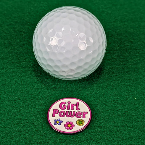 Foretra Girl Power Golf Ball Marker with Magnetic Hat Clip, Funny Golf Gifts and Accessories for Men