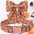 Maca Bates Halloween Pumpkin Dog Collar, Adjustable Bow Bowtie for Dogs, Cute Collars Accessories for Fall Gift