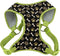 Ribbon Designer Wrap Adjustable Dog Harness, Large & Small, Brown Paws & Bones, 5/8" x 16-19"