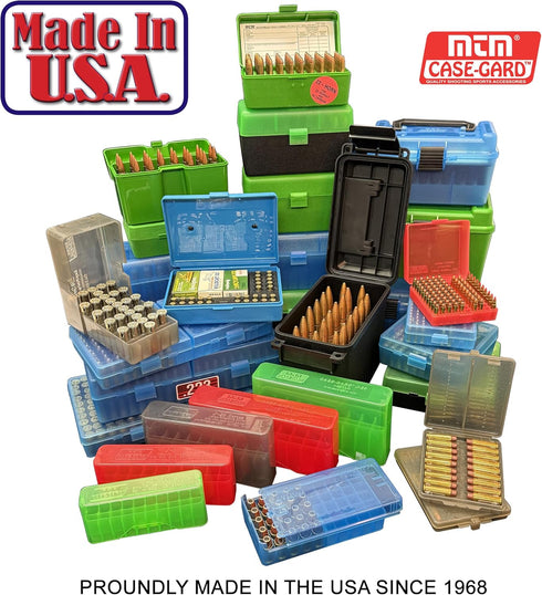 50 Ammo 17, 204, 223, 5.56x45, 6x47 MTM Case-Gard MTM Round Rifle Box