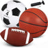 Libima 3 Pcs Soccer Sports Ball Set: Size 5 Basketball, Size 4 Soccer, Size 6 Football with Pump & Carry Bag