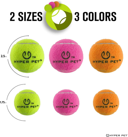 Hyper Pet Tennis Balls for Dogs, Interactive Dog Toys for Exercise and Training - 4 Pack 2.5" Orange