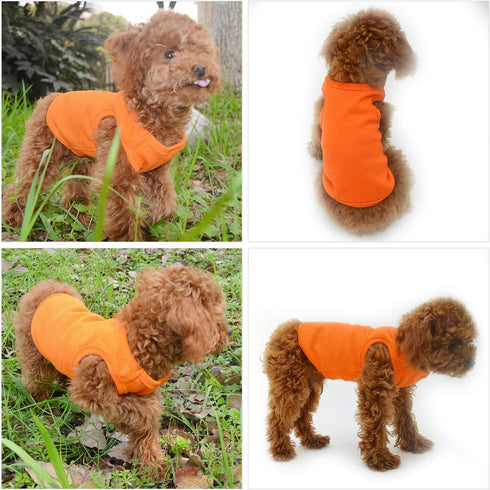 Lovelonglong 2019 Summer Pet Clothing, Dog Blank T-Shirts, Ribbed Tanks for Large Medium Small Dogs (100% Cotton,