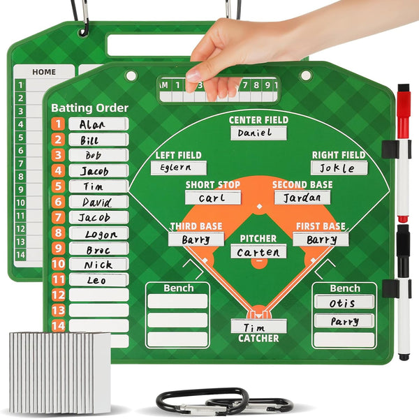 Magnetic Baseball Lineup Board with 40 Sheets Lineup Cards for Coaches, Dugout Accessories