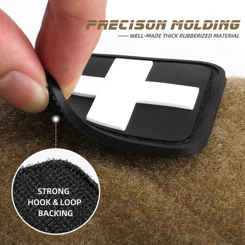 1.5-Inch 3D 6 LIVANS Medic Red Cross Patch, First Aid Morable Patch Perfect for Tactical IFAK, EMT Trauma Pouch High