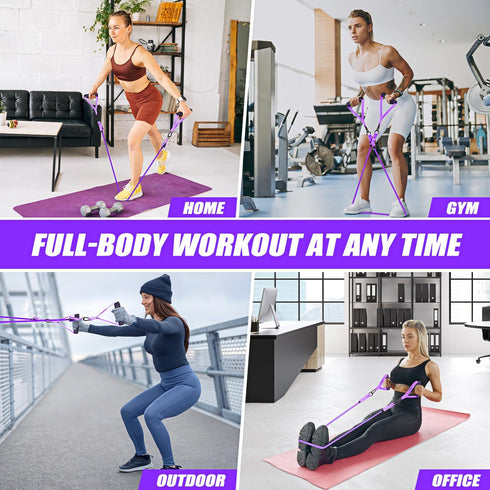 Resistance Bands with Handles, Exercise Bands for Women, Workout Equipment for Home Gym, Training Bands with Door Anchor
