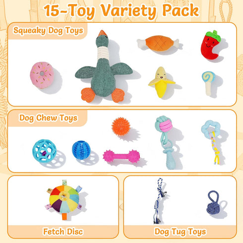 15 23.2" Puppy Play Gym with Puppy Toys, Indoor Jungle Gym with Puppy chewingToys for Teething & Mental Stimulation