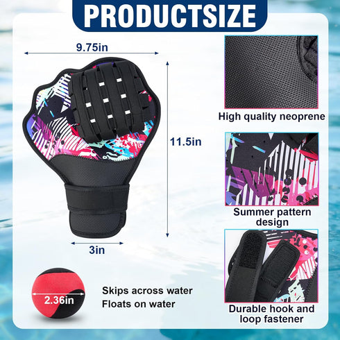 Strdfeve Set,1PC Ball&2PCS Water Ball and Gloves Water Bouncing Catch Mitts,Pool Baseball Catching Mitts for Beach