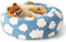 Lesure Donut Small Dog Bed, Round Cat Beds for Indoor Cats, Calming Pet Beds, Cute Modern Beds, 23 Inch, Blue
