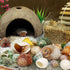 Hermit Crab Sea Shells Natural Coconut Shell Hut, Artificial Plants for Hermit Crab Tank Hide Reptile Supplies - 22 PCS