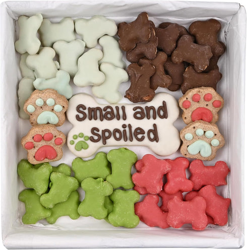 Wufers Small Dog Spoiled Dog Cookie Box - Handmade Hand-Decorated Treats for Small Dogs, Gift Box with Local Ingredients