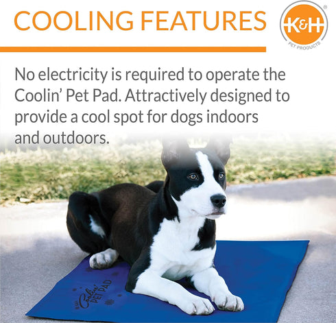 K&H Pet Products Summer Cooling Mat for Dogs or Cats - Outdoor Cooling Pad, Non-Toxic, Blue Large 36" x 20"