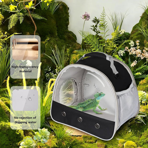 2 Bearded Dragon Travel Carrier,Lizards Carrier, Small Animal Travel Carrier for Sugar Glider Hedgehog Rat Parrot Bird