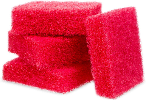 Evergreen Pet Supplies Aquarium Supplies Glass Cleaner Sponge - 4-Pack, Red, 3.25-in x 3.25-in x 1-in - Non-Scratch