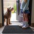 OLANLY Dog Door Mat for Muddy Paws, 36x24 Absorbent Non-Slip Washable Indoor Mat, Dark Grey