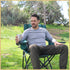 6-can 550 lbs ARROWHEAD OUTDOOR Portable Deluxe Folding Camp Quad Chair w/Headrest, Glass & Cup Holders, Armest Cooler
