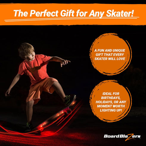 LED Skateboard Lights Underglow - Perfect LED Longboard Light or Scooter Light, Ideal Gift for Kids