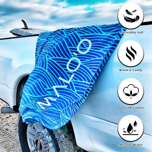 Swimming Malo'o Mehana Changing Poncho - Cotton - Great for After Surfing