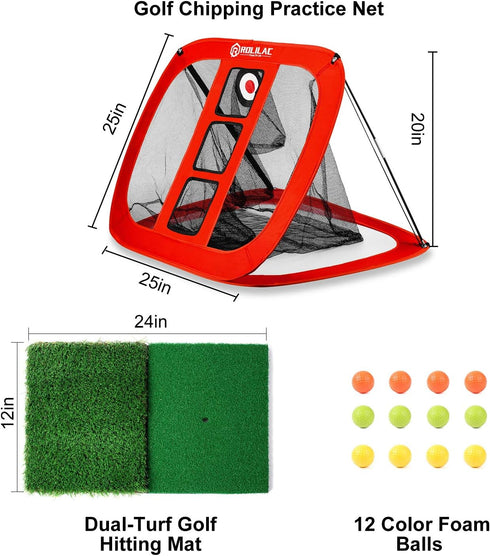 Pop Up Golf Chipping Net - Indoor/Outdoor Golfing Target Accessories for Backyard Accuracy and Swing Practice