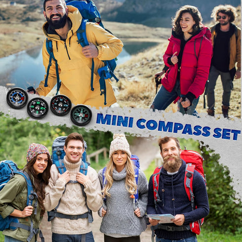 Relaxweex 100 20mm 4 Pcs Button Compass Bulk Mini Survival Compass Pocket Oil Filled Compass for Camping Hiking Boating