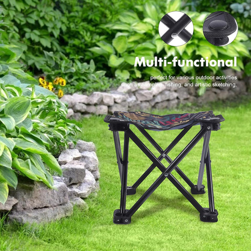 Angoily Folding Camping Stool for Adults Portable Outdoor Fishing Folding Bench with Backrest Oxford Cloth Large