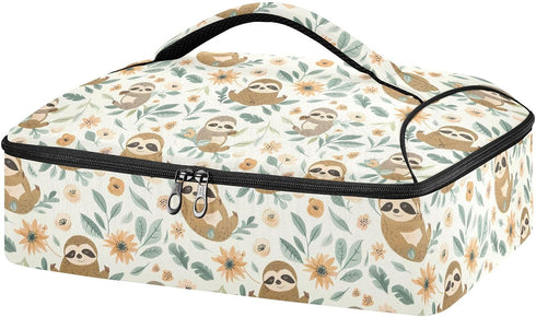 ALAZA Insulated Casserole Carrier for Hot or Cold Food, Funny Baby Sloths
