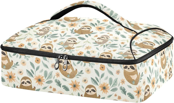 ALAZA Insulated Casserole Carrier for Hot or Cold Food, Funny Baby Sloths