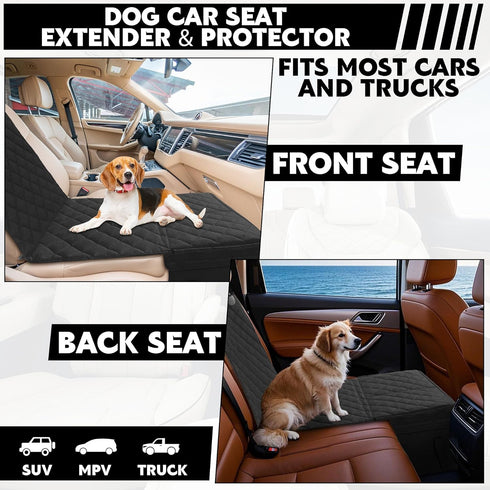 HOMBYS Back Seat Extender for Dogs,Dog Car Seat Cover with Storage Car Organizer,Dog Car Seat Extender with Storage