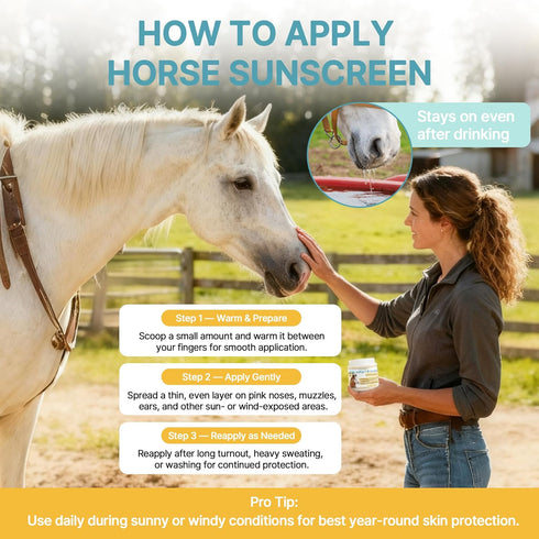 Qanoreth Seasons,8 oz Horse Sunscreen for Nose & Sensitive Pink Skin Natural Sunscreen for Horses with Non-Nano Zinc