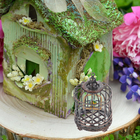 NUOBESTY Miniature Birdcage Model, Doll House Birdcage Ornament Decorative Supply for Home Decor