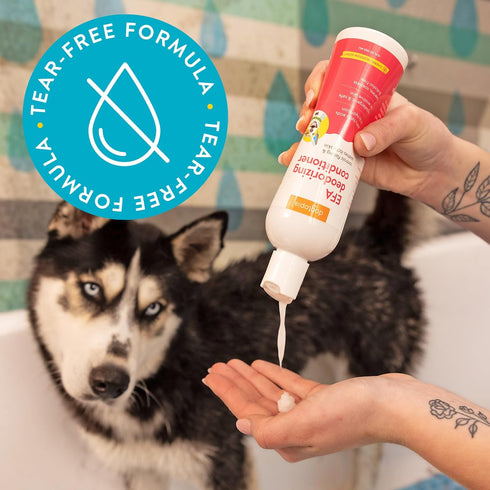 Essential Fatty Acid Deodorizing Conditioner for Dogs (16oz) – Cherry Blossom Scent, Tearless and Soapless
