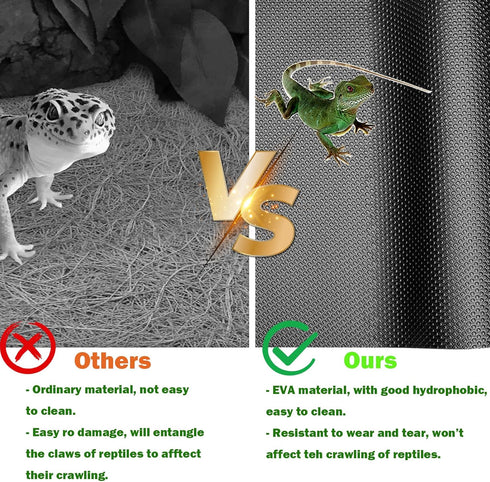 Bearded Dragon Tank Accessories, Non-Adhesive Reptile Carpet Bedding, 18x40 in for Leopard Gecko, Snake, Lizard,