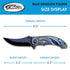 SZCO Supplies 300551-BL Blue Dragon Assisted Open Folding Knife, 8" Length, Liner Lock Edc Upsweep