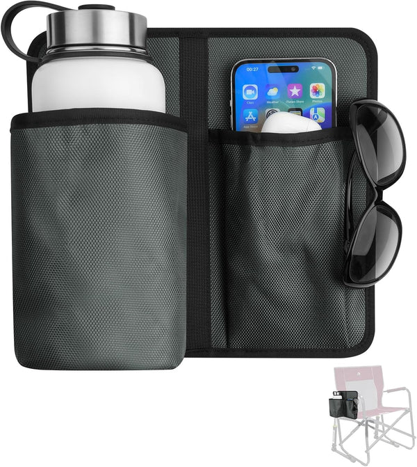 Xxerciz Camp Chair Cup Holder, Universal Water Bottle Holder for Patio, Beach, Folding Camping Chair