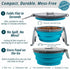 Loving Pets Bella Roma Collapsible Dog Bowls, Silicone Foldable Bowl, Puppy Essentials for Home & Travel, Blue, Small