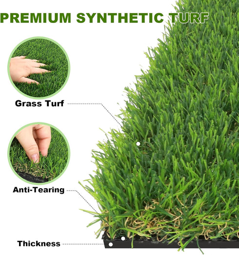 10mm Foldable Golf Hitting Mat with EVA Base, Premium Dual-Turf Golf Practice Mat for Indoor/Outdoor Training