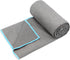Hot Yoga Towel - Microfiber Non Slip Yoga Mat Towel with Grip Dot Sweat Absorbent Towel for Hot Yoga, Pilates and Fitness 72" x 24", Grey/Blue by Eunzel