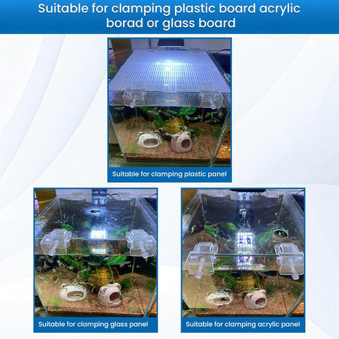6pcs Aquarium Lid Clips, Fish Tank Top Cover Support Holder for Rimless or Rim Fish Tank
