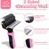 Dog Brush and Cat Brush with Deshedding Tool, Dematting Undercoat Brush for Dogs, Reduces Shedding Up to 95% (Pink