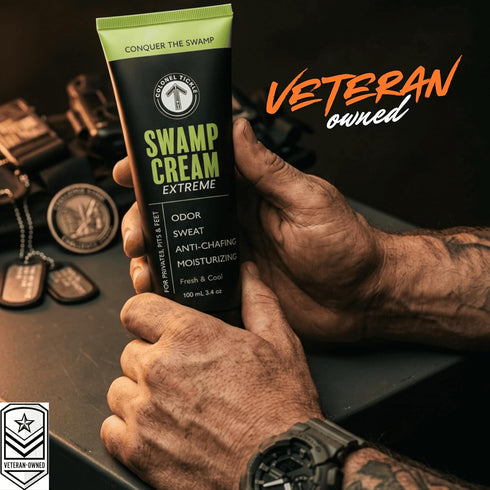 Colonel Tickle 48-Hr 3.4 oz Swamp Cream Ball & Feet Deodorant | Anti-Chafing Cream for Men | Sweat & Odor Control