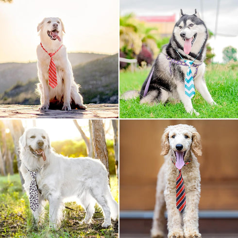 Segarty 30 PCS Adjustable Dog Neckties and Bows for Medium Large Dogs, Festival Formal Accessories