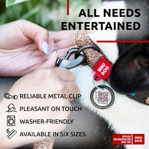 WAUDOG Eco-Friendly Recycled Cotton Dog Leash 6 Ft / 10 Ft - Reflective Leash for Small, Medium, Large Dogs