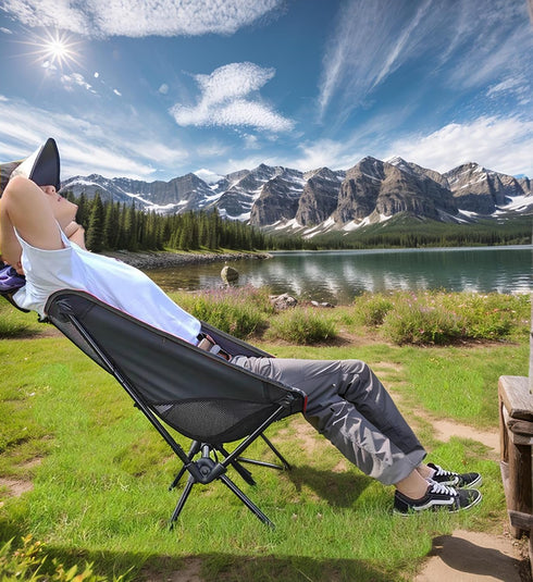 Wind Tour Backpacking Portable Camping Chair Lightweight Foldable Outdoor Chair for Hiking Camp Lawn Beach Fishing