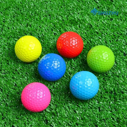Golf Balls 6Pack Colored Gift Set, Training Novelty Practice Variety for All Golfers Kids Blue Green Red Yellow